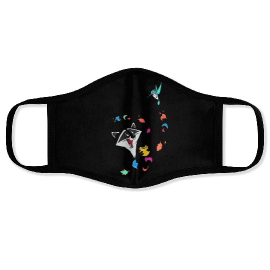 Disney Pocahontas Meeko Flit Colorful Leafs Fall Face Masks