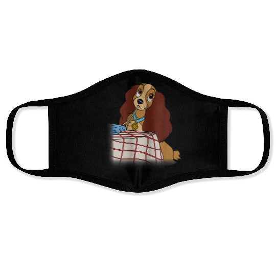 Disneyss Lady And The Tramp Iconic Spaghetti Scene Lady Side Face Masks