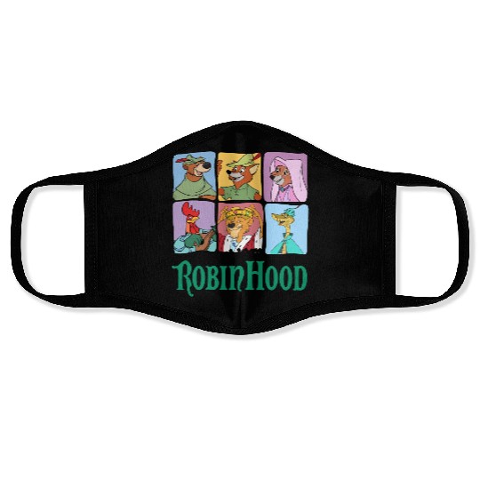 Retro Disney Robin Hood Characters Est. 1973 Face Masks