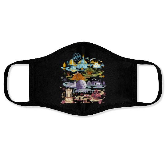 Vintage Disney Epcot Face Masks, Epcot 1982 Face Masks