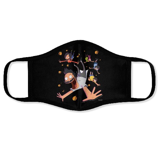 Bobs Burgers Comic Art Family Falling Face Masks