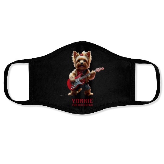 Yorkie the Rockstar Face Masks