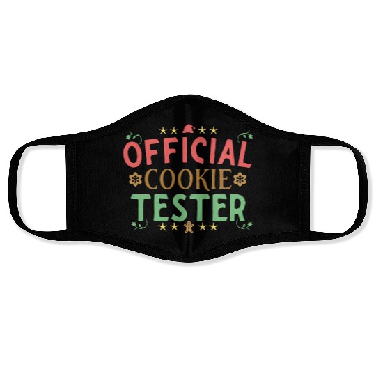 Official Cookie Teste Christmas Gingerbread Lover Face Masks