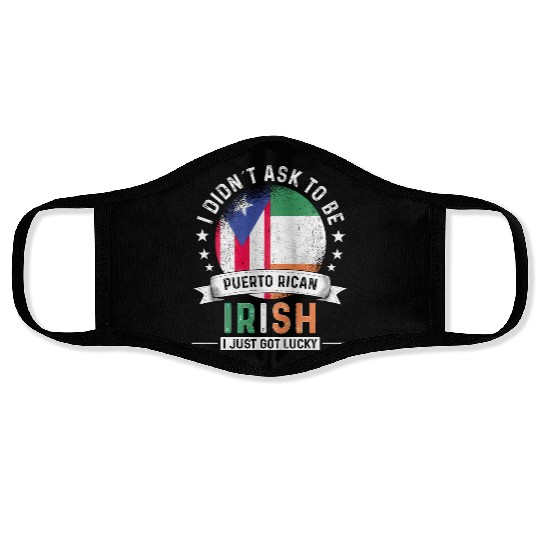 Puerto Rico Flag Ireland Grown Got Lucky Face Masks