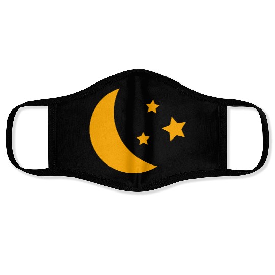 moon and stars Face Masks