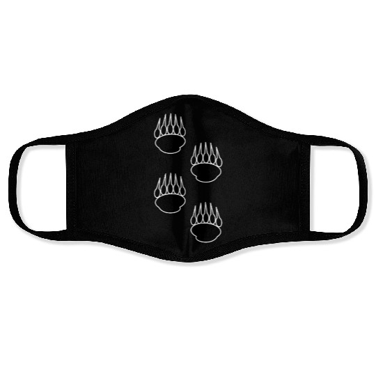 Black Bear Paw Prints Face Masks