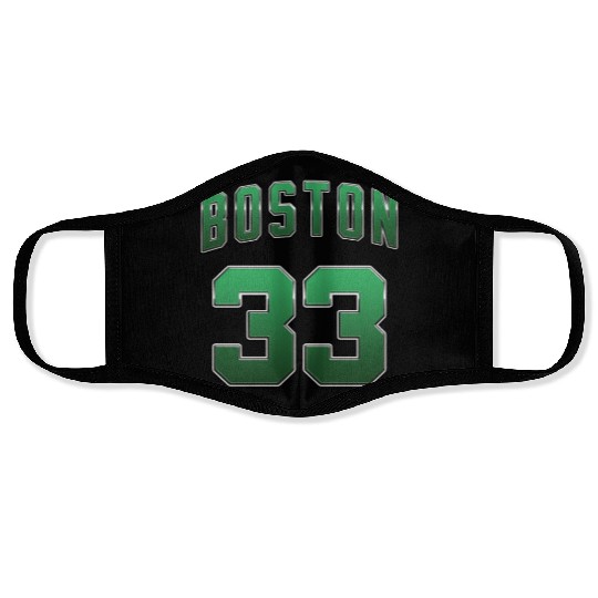 Boston 33 green number Face Masks