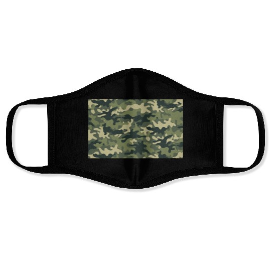 Camouflage pattern green Face Masks