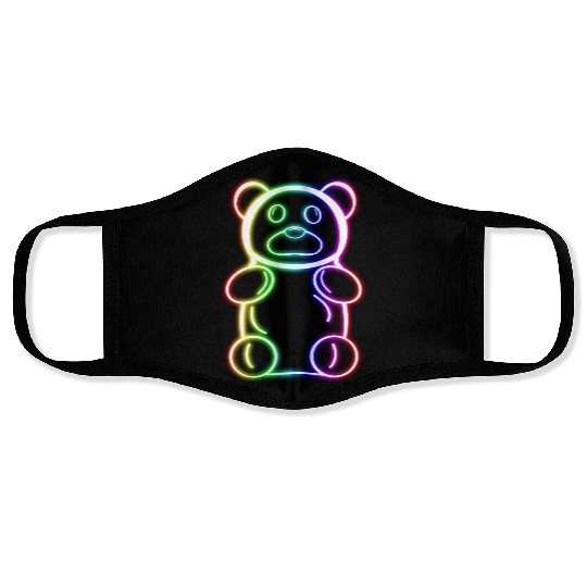 Neon Rainbow Gummy Bear Face Masks