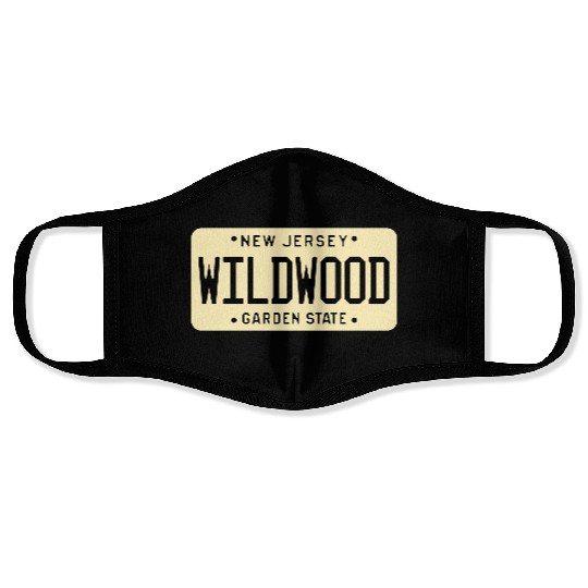 Wildwood New Jersey License Plate Face Masks