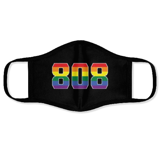 Gay Pride 808 Honolulu Area Code Face Masks