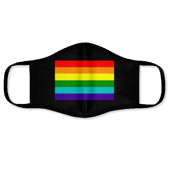 Gay pride rainbow flag Face Masks