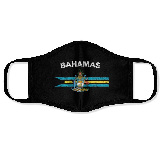 Bahamas Flag Face Masks - Bahamas Emblem & Bahamas Flag