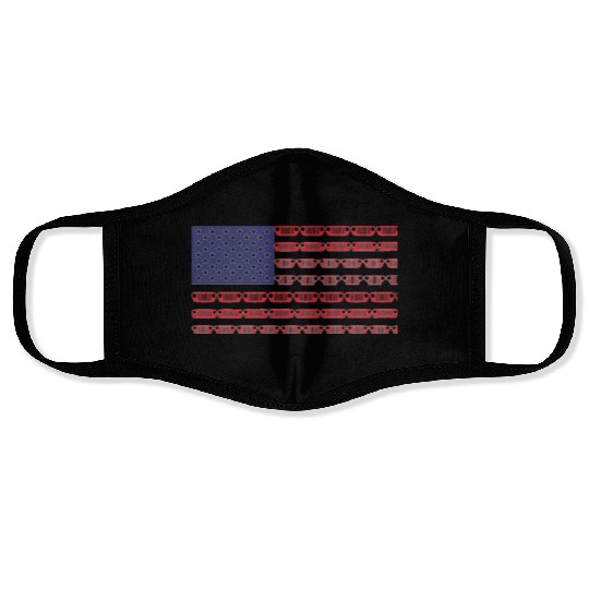 Flag of the United States jeep Face Masks