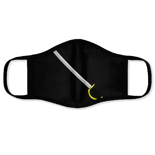 fencing fechten floret sword parry samurai1 Face Masks