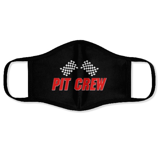 Pit Crew Racing Team Sports Racers Track Pit Stops Face Masks