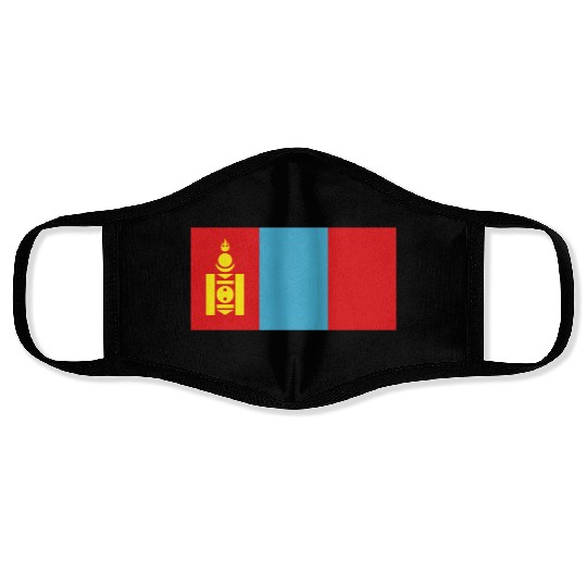 flag mongolia Face Masks