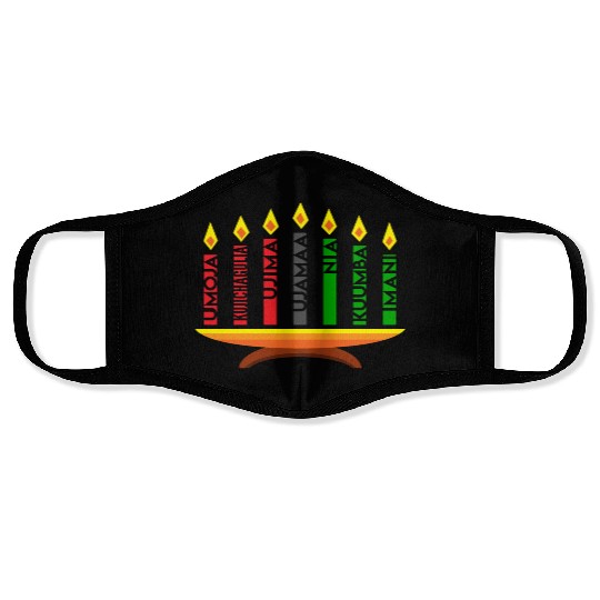 Kwanzaa Holiday Candles Face Masks