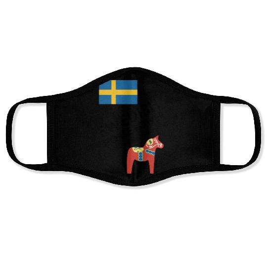 SWEDISH HORSE POWER Face Masks