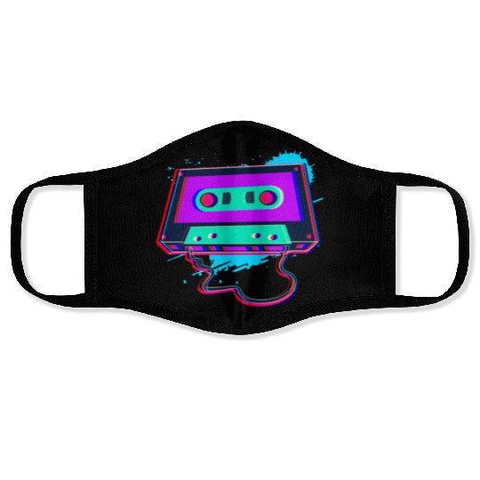 80s Music Cassette Tape : 3D, Neon, 80s songs Face Masks