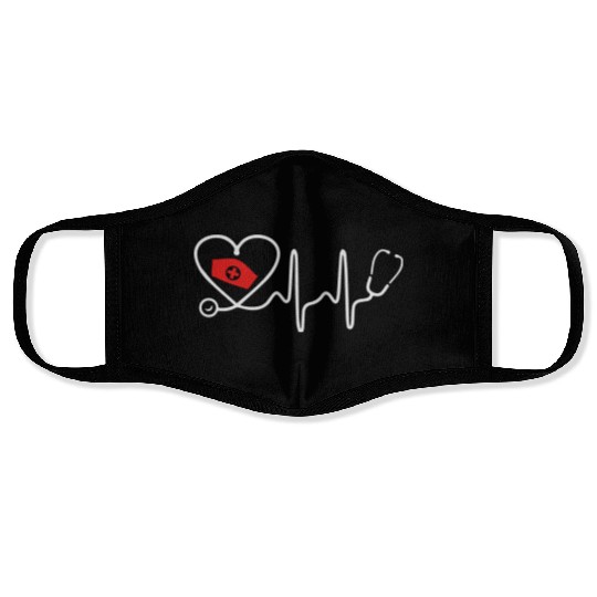 Heart Beat Nurse Face Masks