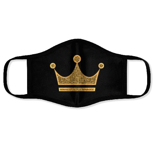 Vip golden crown monarch king vector image rap art Face Masks