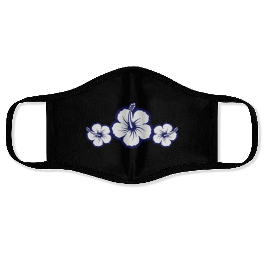Hawaiian Hibiscus Flowers - Surf & Sun Face Masks