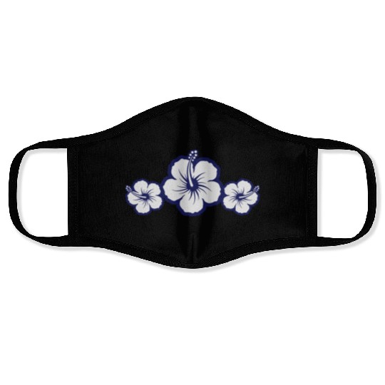 Hawaiian Hibiscus Flowers - Surf & Sun Face Masks
