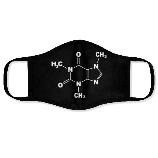 Caffeine Molecule Gamer Nerd Geek Science Funny Me Face Masks