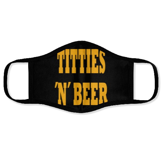 TITTIES N BEER Face Masks