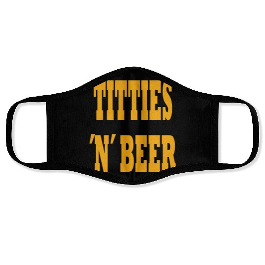 TITTIES N BEER Face Masks