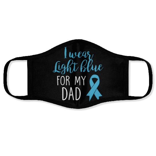 I Wear Light Blue For Dad Face Masks Prostate Cancer