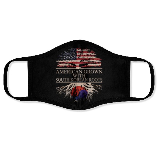 american grown with south korean roots vintage Face Masks