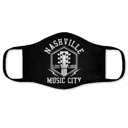 Nashville Tennessee - Country Music City Face Masks