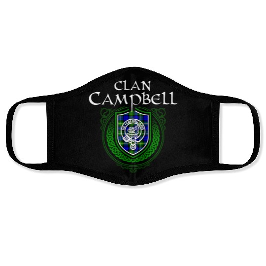 Campbell Surname Scottish Clan Tartan Crest Badge Face Masks