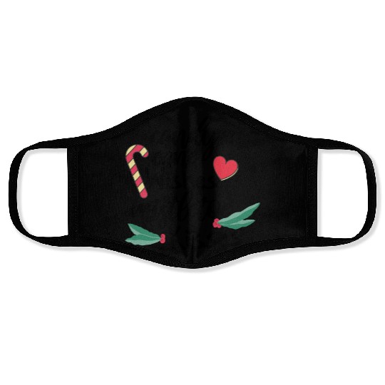 Candy cane wishes and mistletoe kisses Face Masks