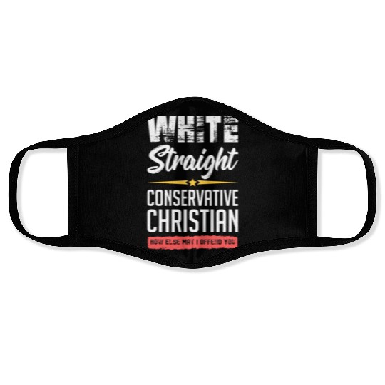Funny political conservative Christian gift idea Face Masks