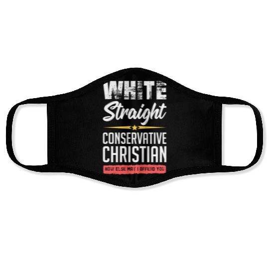 Funny political conservative Christian gift idea Face Masks
