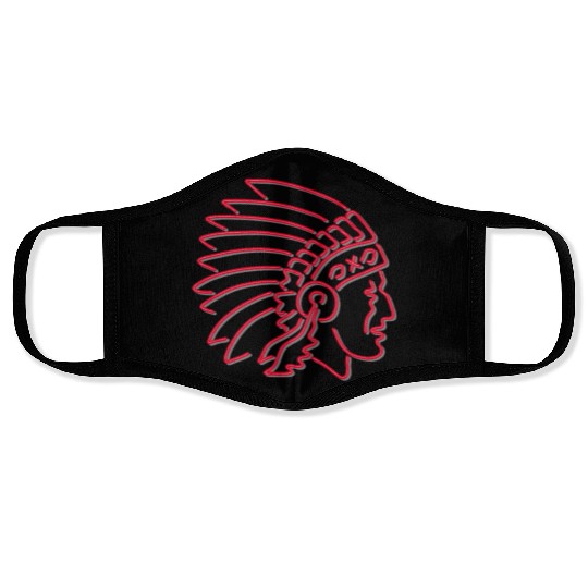 Native American Indian Chief Neon Sign Face Masks
