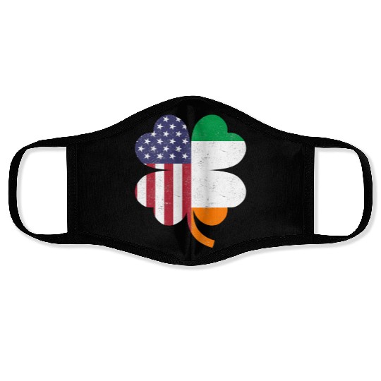IRISH AMERICAN FLAG Ireland Face Masks