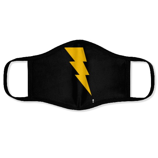 Lightning Bolt - Black Face Masks