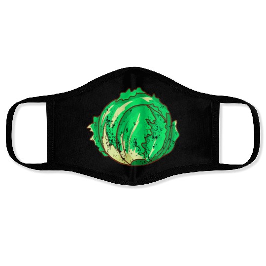 Retro Vintage Grunge Style Lettuce Face Masks