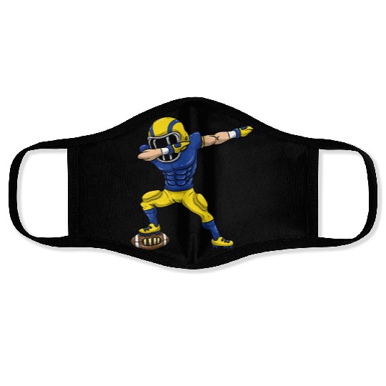 Dabbing Football Face Masks Blue Yellow Team Kids Gift