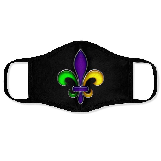 Fleur De Lis Mardi Gras Glossy Lily Face Masks