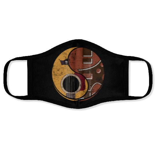 Guitar Ying Yang Music Guitar Player Gift Face Masks