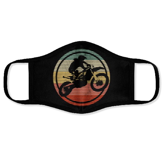 Vintage Motocross Enduro Dirt Bike Gift Face Masks