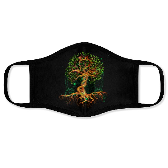 DNA Tree of Life Genetics Colorful Biology Science Face Masks
