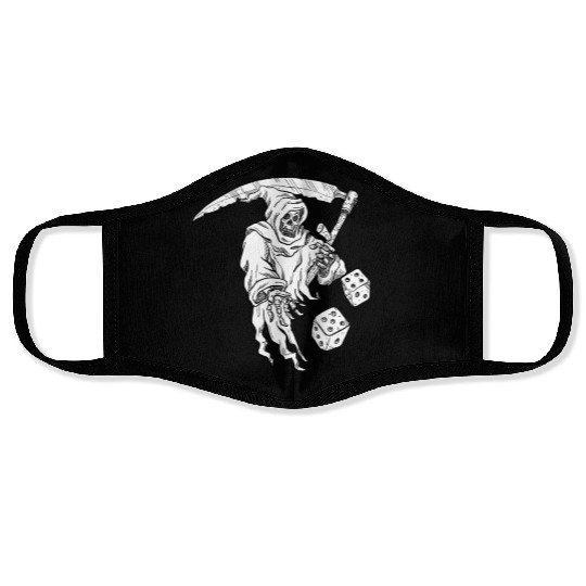 The Grim Reaper Rolling the Dice Drawing Face Masks