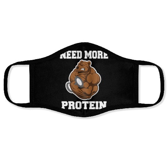 Fitness Gym Bear - Protein Grizzly Bear Face Masks