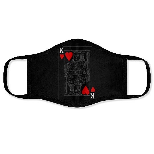 KING OF HEARTS PLAYING CARD Face Masks